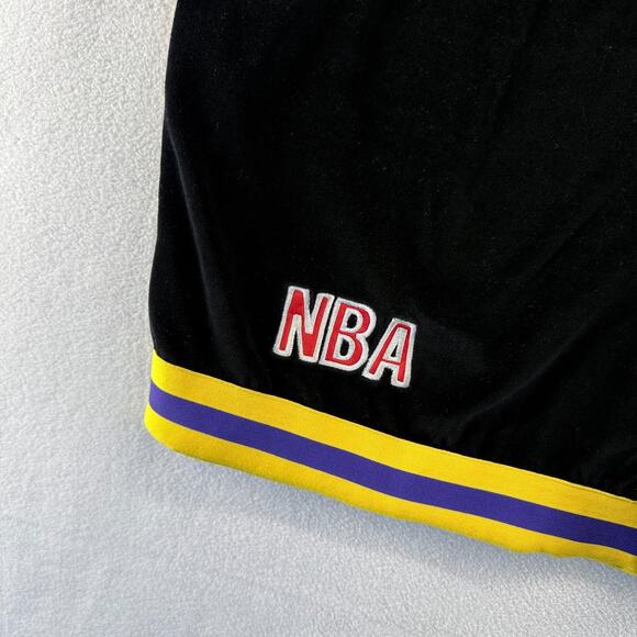 Vintage Los Angeles Lakers Warmup Shirt men's 3XL 3XT Black Suede Velour Snap - Picture 2 of 10